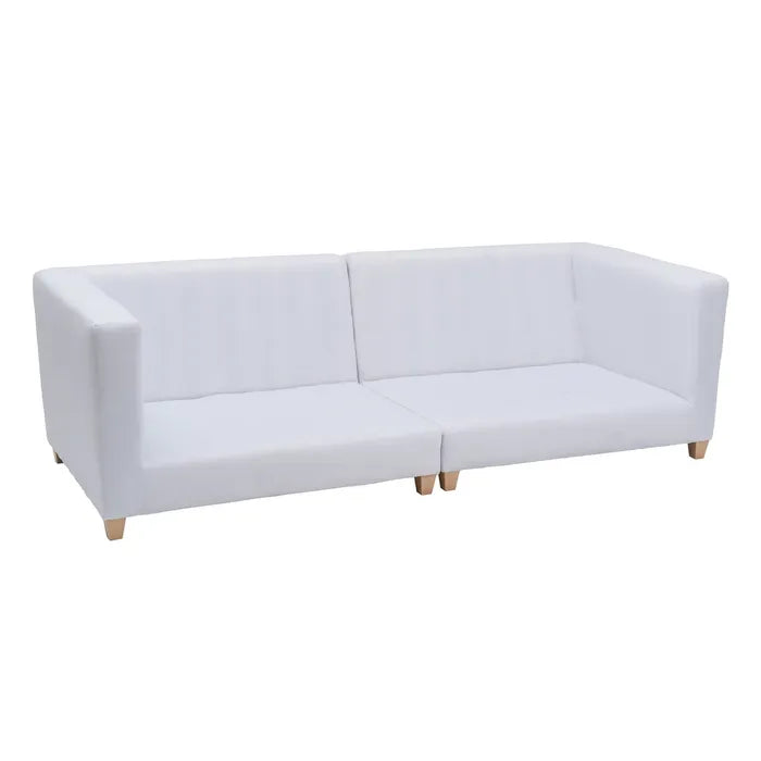 4 SEATER SOFA BEIGE FABRIC ROOM 253 X 107 X 92 CM