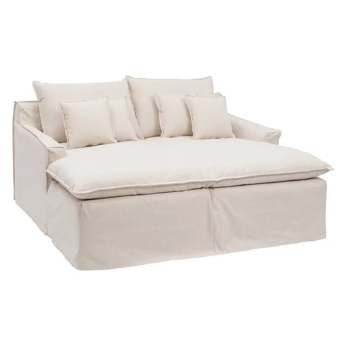 CHAISE LONGUE SOFA BEIGE FABRIC ROOM 190 X 165 X 95 CM