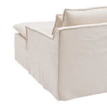 Cargar imagen en el visor de la galería, CHAISE LONGUE SOFA BEIGE FABRIC ROOM 190 X 165 X 95 CM