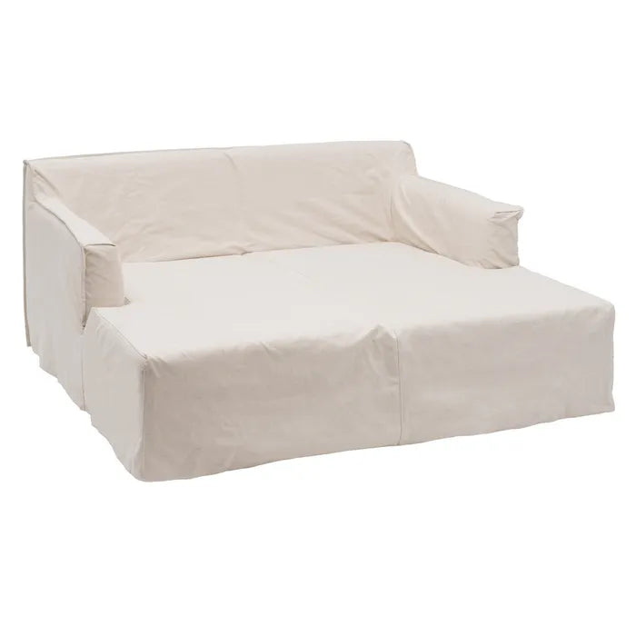 CHAISE LONGUE SOFA BEIGE FABRIC ROOM 190 X 165 X 95 CM