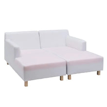 Cargar imagen en el visor de la galería, CHAISE LONGUE SOFA BEIGE FABRIC ROOM 190 X 165 X 95 CM