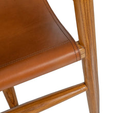 Load image into Gallery viewer, CAMEL TEAK WOOD-LEATHER ARMCHAIR 70 X 82 X 88 CM