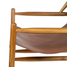 Load image into Gallery viewer, CAMEL TEAK WOOD-LEATHER ARMCHAIR 70 X 82 X 88 CM