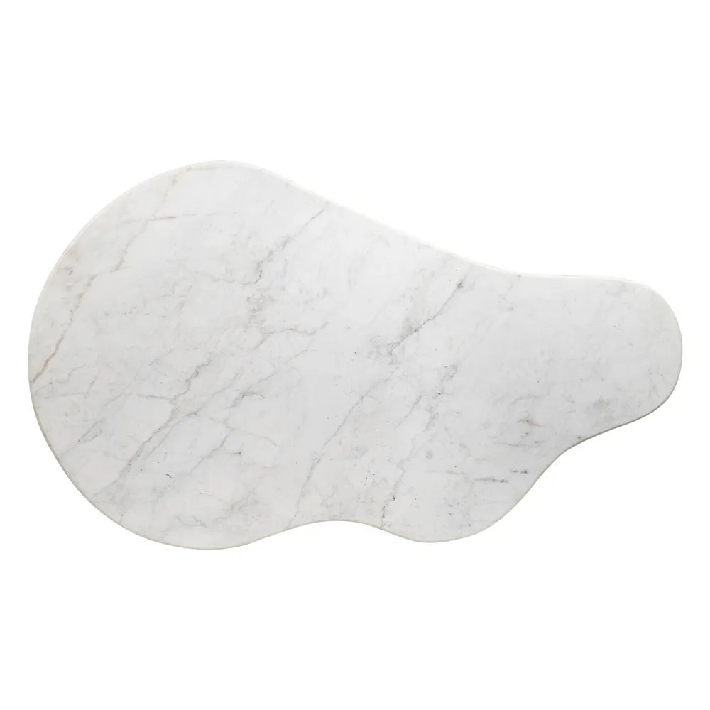 COFFEE TABLE WHITE-NATURAL MARBLE/WOOD 135 X 80 X 35 CM