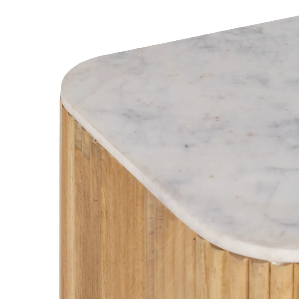 BUFFET NATURAL-WHITE MARBLE/WOOD ROOM 150 X 50 X 75 CM