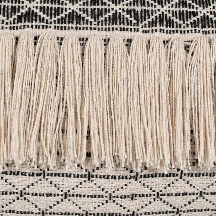 BEIGE-BLACK COTTON CUSHION 30 X 60 CM