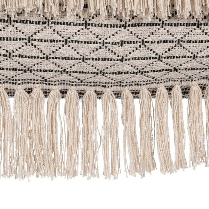 BEIGE-BLACK COTTON CUSHION 30 X 60 CM