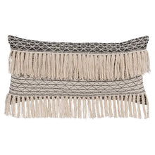 Load image into Gallery viewer, BEIGE-BLACK COTTON CUSHION 30 X 60 CM
