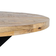 Charger l&#39;image dans la galerie, DINING TABLE NATURAL-BLACK WOOD-IRON 130 X 130 X 77 CM