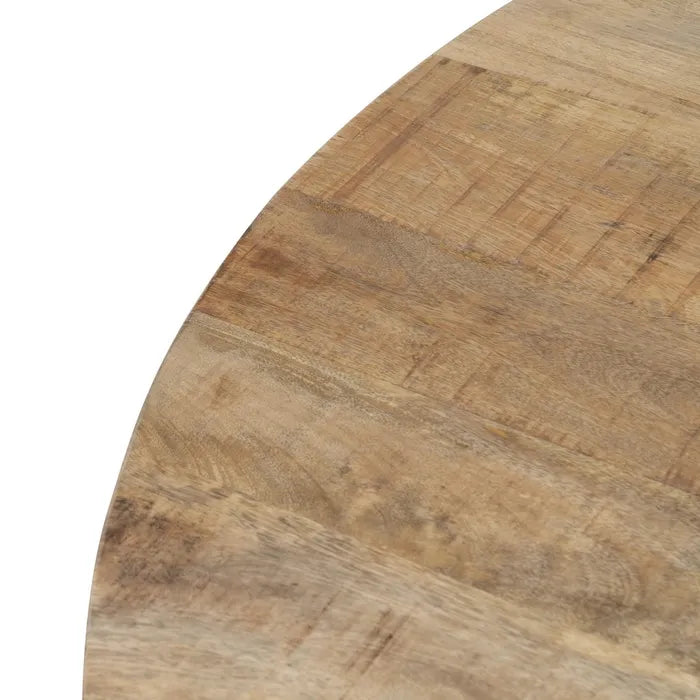DINING TABLE NATURAL-BLACK WOOD-IRON 150 X 150 X 77 CM