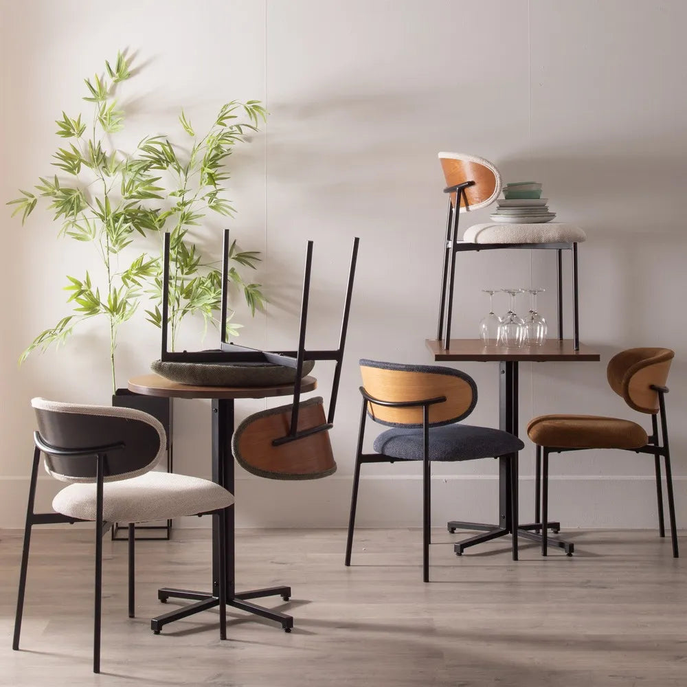 CHAIR CREAM FABRIC-METAL ROOM 50 X 54 X 73,50 CM