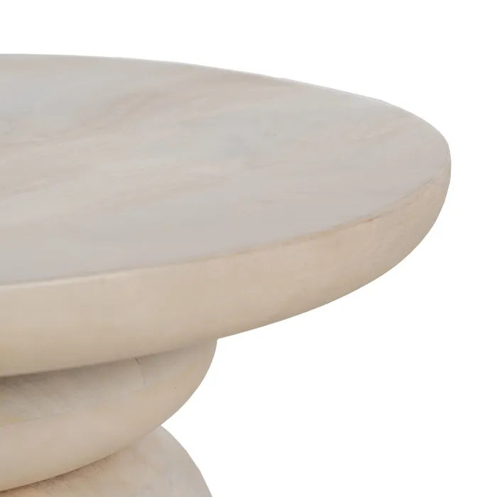 TABLE WHITE MANGO WOOD 50 X 50 X 34 CM