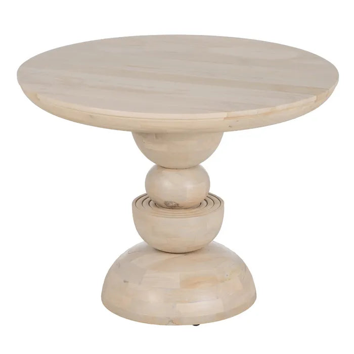 DINING TABLE WHITE MANGO WOOD 100 X 100 X 77 CM