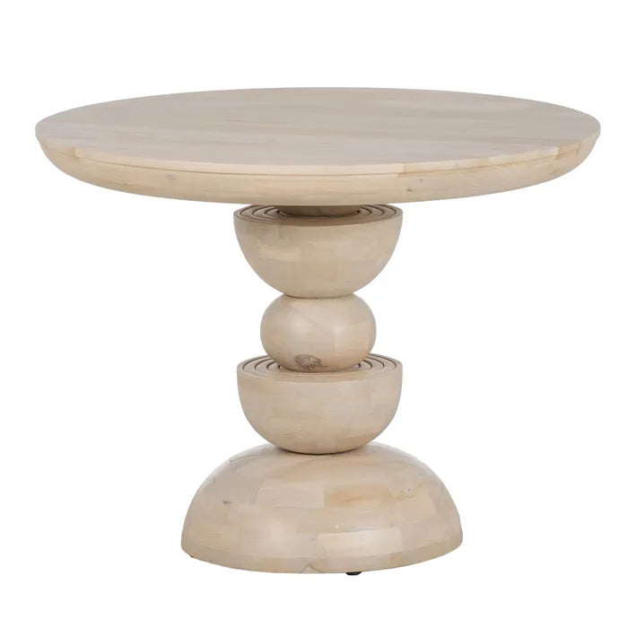 DINING TABLE WHITE MANGO WOOD 100 X 100 X 77 CM