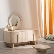 Carica l&#39;immagine nel visualizzatore di Gallery, WHITE MANGO WOOD TV CABINET 140 X 40 X 58 CM