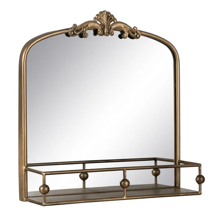 MIRROR AGED GOLD METAL-GLASS DECORATION 54 X 16,50 X 51 CM