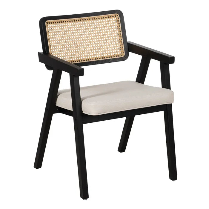 BLACK WOOD / FIBER LIVING ARM CHAIR 56 X 55 X 80 CM