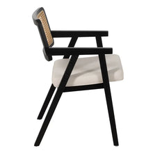 Laden Sie das Bild in den Galerie-Viewer, BLACK WOOD / FIBER LIVING ARM CHAIR 56 X 55 X 80 CM