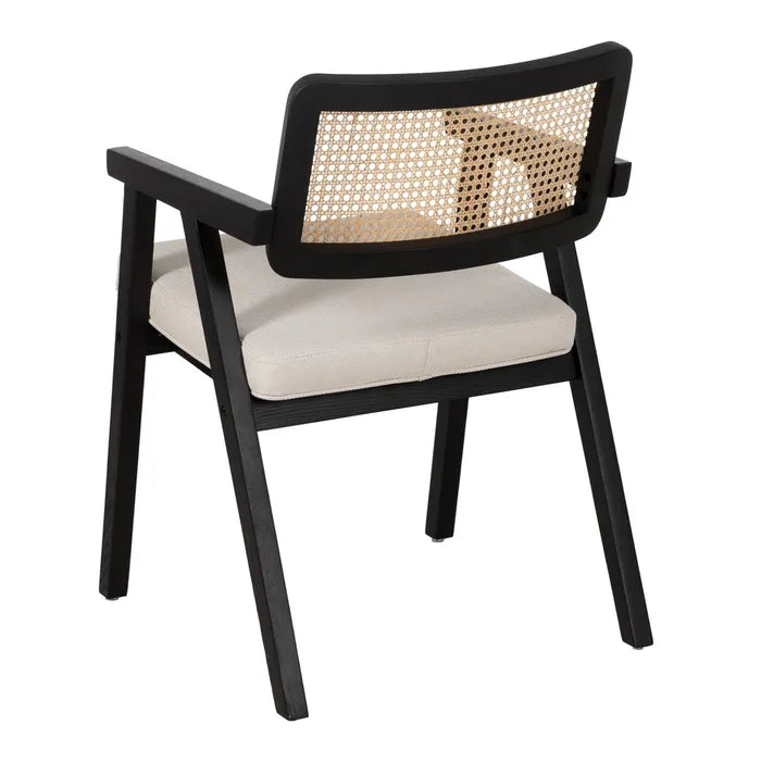 BLACK WOOD / FIBER LIVING ARM CHAIR 56 X 55 X 80 CM