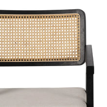 Carica l&#39;immagine nel visualizzatore di Gallery, BLACK WOOD / FIBER LIVING ARM CHAIR 56 X 55 X 80 CM