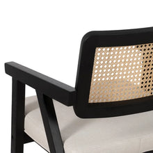 Charger l&#39;image dans la galerie, BLACK WOOD / FIBER LIVING ARM CHAIR 56 X 55 X 80 CM