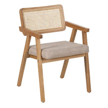 Laden Sie das Bild in den Galerie-Viewer, NATURAL WOOD / FIBER ARM CHAIR 56 X 55 X 81 CM