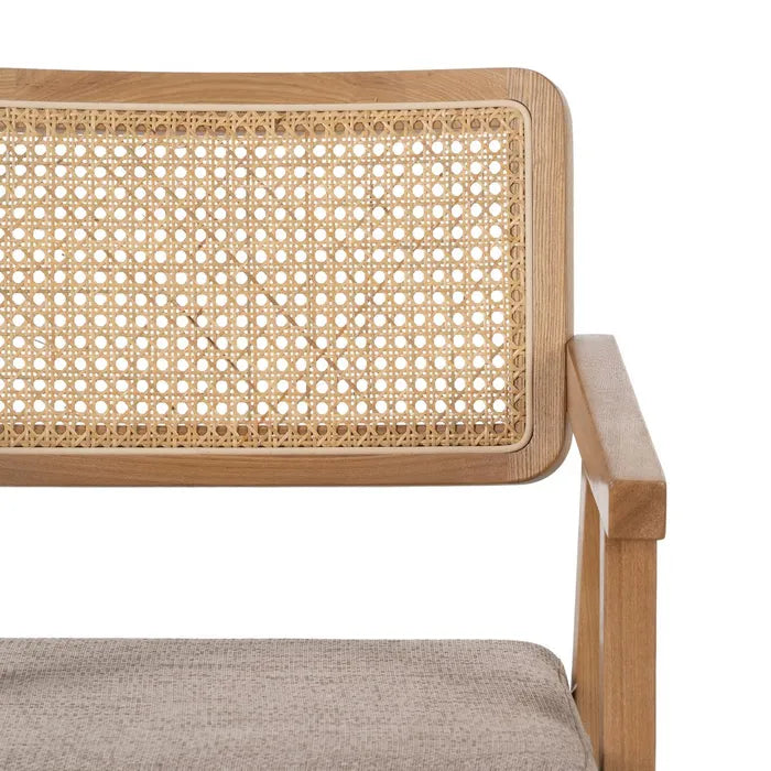 NATURAL WOOD / FIBER ARM CHAIR 56 X 55 X 81 CM
