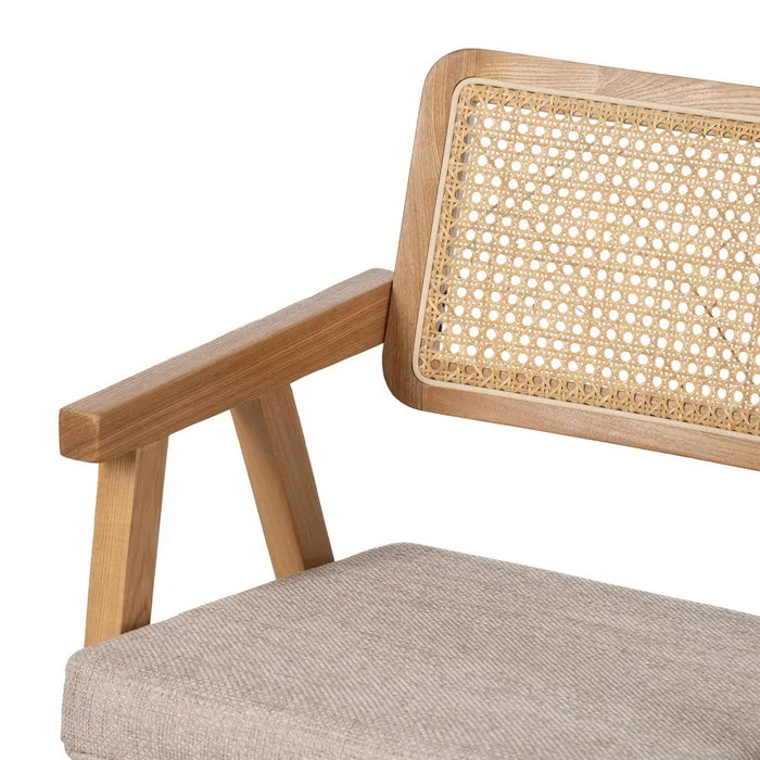 NATURAL WOOD / FIBER ARM CHAIR 56 X 55 X 81 CM