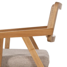 Laden Sie das Bild in den Galerie-Viewer, NATURAL WOOD / FIBER ARM CHAIR 56 X 55 X 81 CM