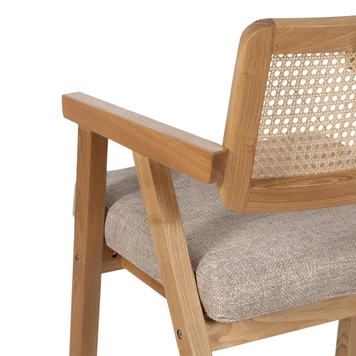 NATURAL WOOD / FIBER ARM CHAIR 56 X 55 X 81 CM