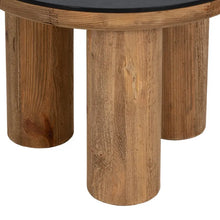 Load image into Gallery viewer, AUXILIARY TABLE NATURAL-BLACK PINE WOOD 60 X 60 X 45 CM