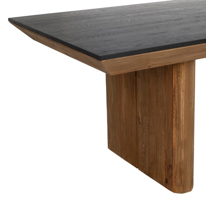 DINING TABLE NATURAL-BLACK PINE WOOD 240 X 100 X 76 CM