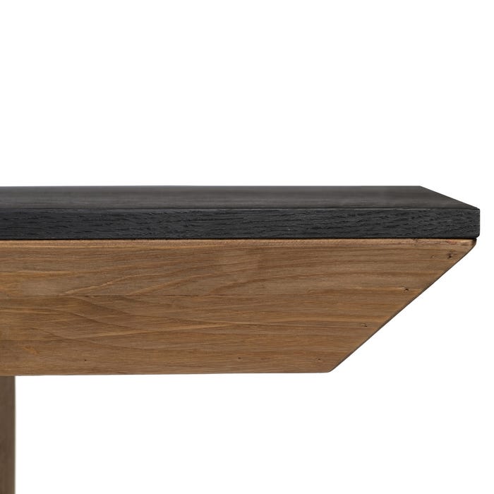 DINING TABLE NATURAL-BLACK PINE WOOD 240 X 100 X 76 CM