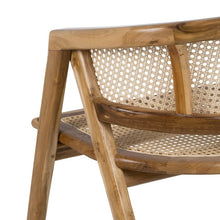 Laden Sie das Bild in den Galerie-Viewer, NATURAL TEAK WOOD-NATURAL FIBER CHAIR 60 X 56 X 76 CM