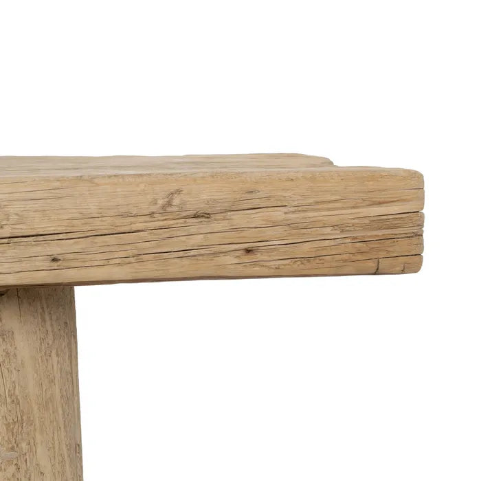 NATURAL ELM WOOD ENTRANCE CONSOLE 180 X 38 X 76 CM