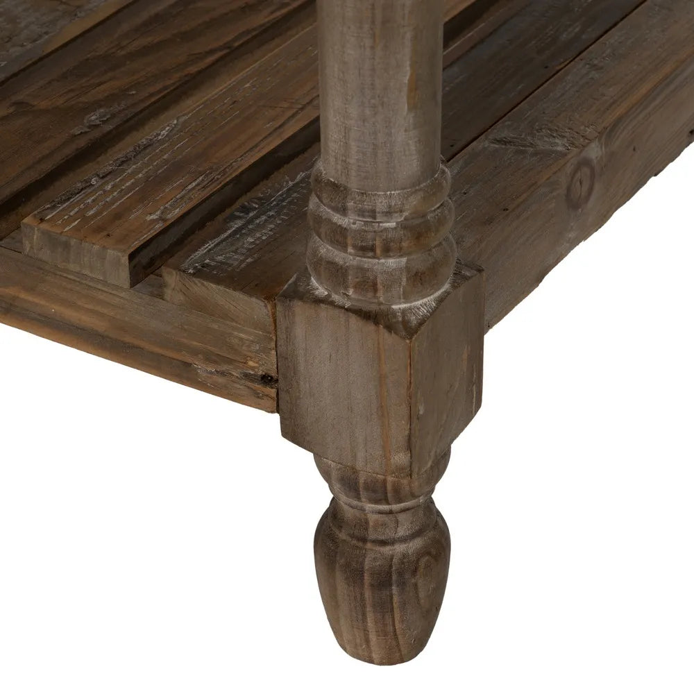 BROWN WOODEN CONSOLE 184.50 X 50 X 86.80 CM