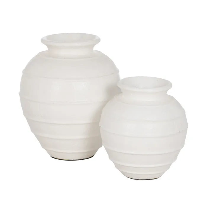 VASE WHITE FIBER CEMENT DECORATION 45 X 45 X 51 CM