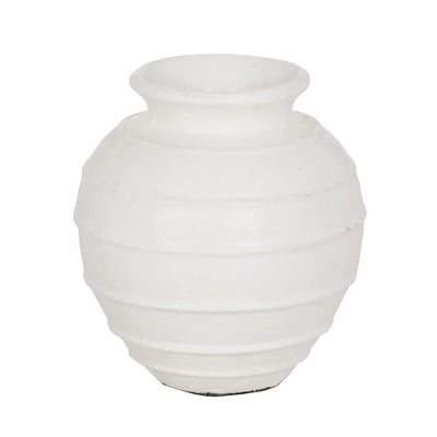 VASE WHITE FIBER CEMENT DECORATION 35 X 35 X 41 CM