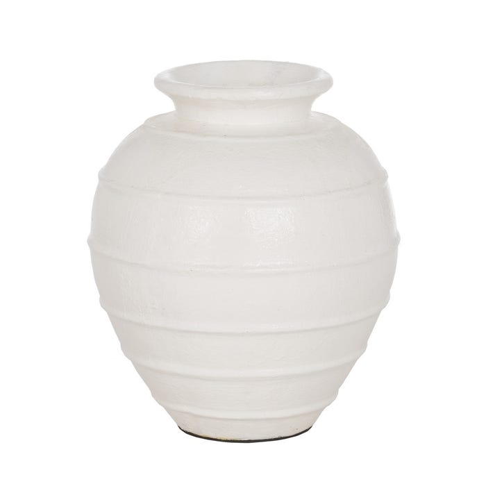 VASE WHITE FIBER CEMENT DECORATION 45 X 45 X 51 CM