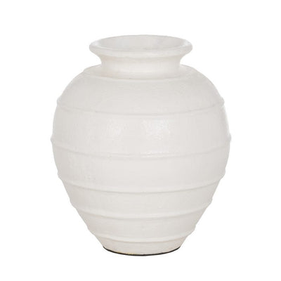 VASE WHITE FIBER CEMENT DECORATION 45 X 45 X 51 CM