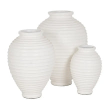 Carica l&#39;immagine nel visualizzatore di Gallery, VASE WHITE FIBER CEMENT DECORATION 39 X 39 X 60 CM