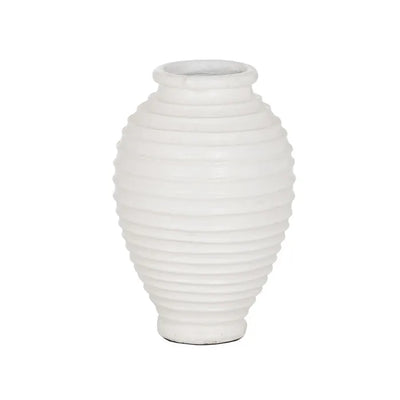 VASE WHITE FIBER CEMENT DECORATION 39 X 39 X 60 CM
