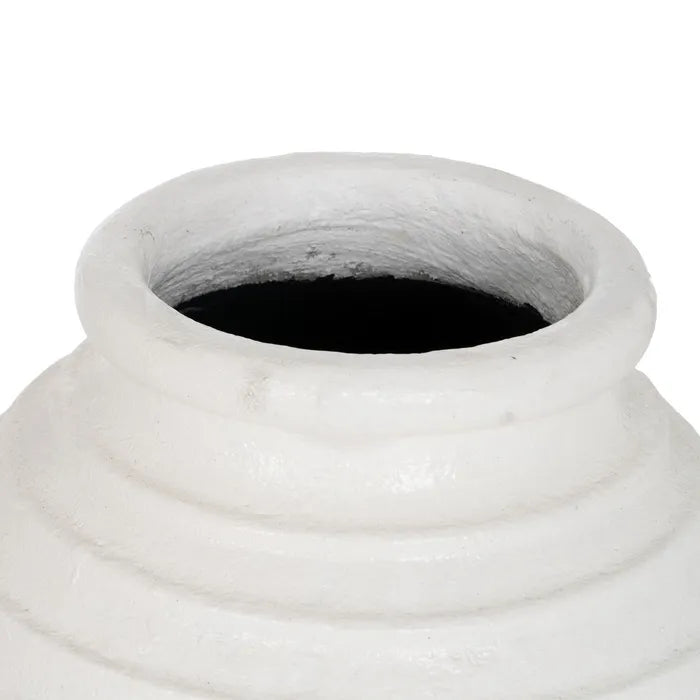 VASE WHITE FIBER CEMENT DECORATION 58 X 58 X 80 CM