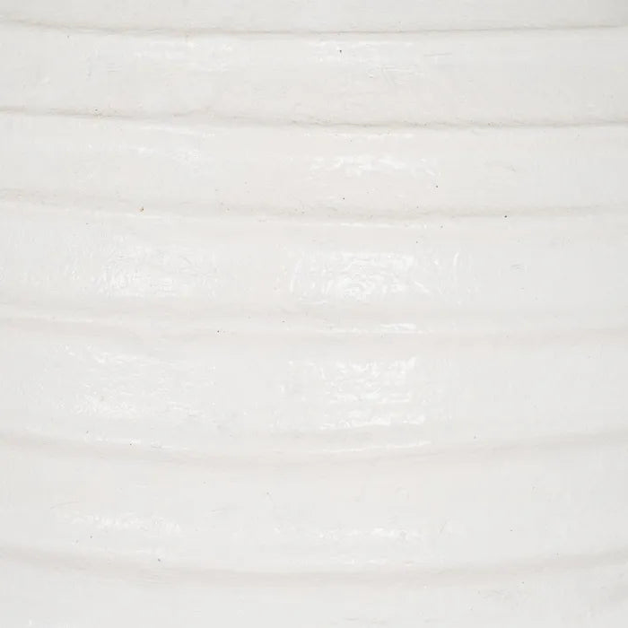 VASE WHITE FIBER CEMENT DECORATION 58 X 58 X 80 CM