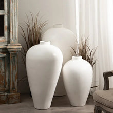 Load image into Gallery viewer, VASE WHITE TERRACOTTA DECORATION 38 X 38 X 60 CM