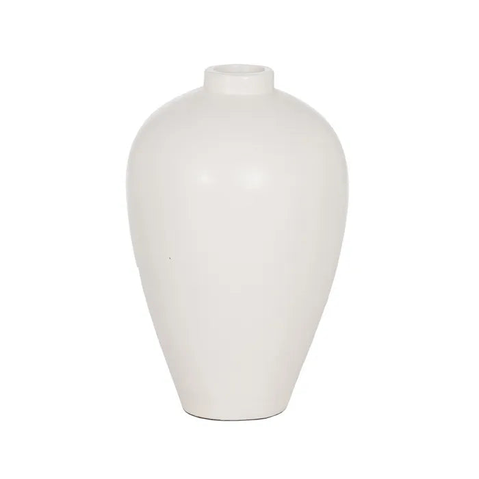 VASE WHITE TERRACOTTA DECORATION 38 X 38 X 60 CM