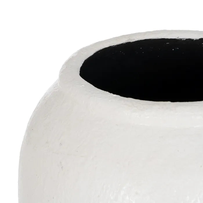 VASE WHITE FIBER CEMENT DECORATION 42 X 42 X 120 CM