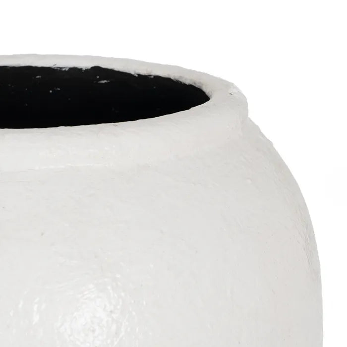 VASE WHITE FIBER CEMENT DECORATION 42 X 42 X 120 CM