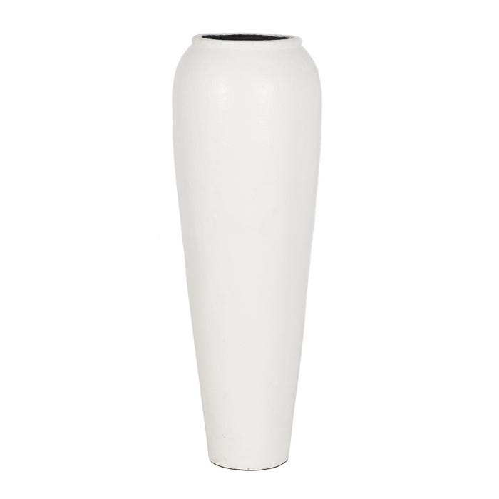 VASE WHITE FIBER CEMENT DECORATION 42 X 42 X 120 CM