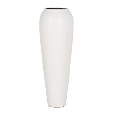 VASE WHITE FIBER CEMENT DECORATION 42 X 42 X 120 CM